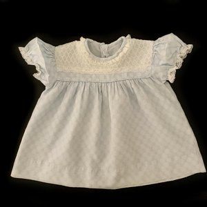 Vintage Blue and White Infant Baby Dress